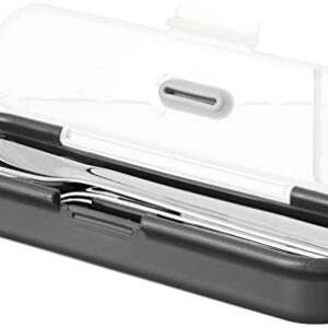 BUILT Gourmet Bento 4-Piece Stainless Steel Utensil Set With Nesting Case Black And Gray 5177854