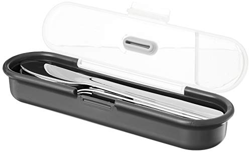 BUILT Gourmet Bento 4-Piece Stainless Steel Utensil Set With Nesting Case Black And Gray 5177854