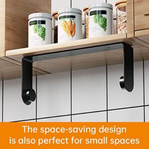 Mbillion Paper Towels Holder Under Cabinet Wall Mount and Self-Adhesive Paper Towel Rack for Kitchen Premium Grade SUS304 Stainless Steel Black