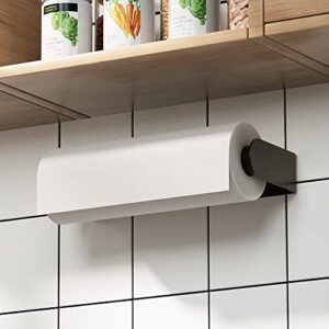 Mbillion Paper Towels Holder Under Cabinet Wall Mount and Self-Adhesive Paper Towel Rack for Kitchen Premium Grade SUS304 Stainless Steel Black