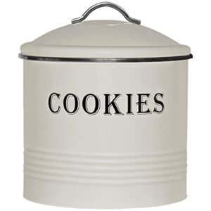 blue donuts vintage cookie jar – cookie jars for kitchen counter, airtight jar cookie containers, ivory cookie tin, cookie tins with lids for gift giving, large cookie jar