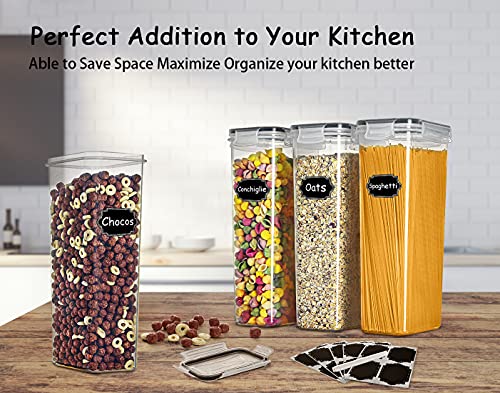 Airtight Food Storage Containers Set of 9 - Wildone BPA Free Cereal & Dry Food Storage Containers 2.8L / 11.83 cups for Sugar, Flour, Snack, Baking Supplies, with 20 Chalkboard Labels & 1 Marker