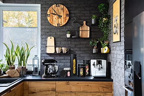 Quality Modern Black Stainless Steel Canister Set for Kitchen Counter with Glass Window & Airtight Lid - Food Storage Containers with Lids Airtight - Pantry Storage and Organization Set