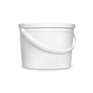 1 Gallon White Bucket & Lid - Set of 12 - Durable 90 Mil All Purpose Pail - Food Grade - Contains No BPA Plastic (1 Gal. w/Lids - 12pk)