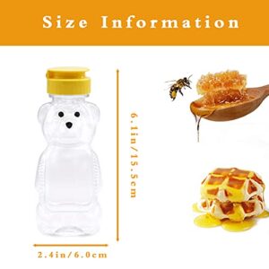 Uyuxxu 10 Pack 8 Oz Plastic Bear Honey Bottle,Honey Squeeze Jar with Flip-top Lid,Bear Juice Bottle Drinking Cup