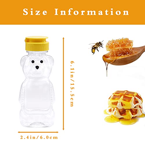 Uyuxxu 10 Pack 8 Oz Plastic Bear Honey Bottle,Honey Squeeze Jar with Flip-top Lid,Bear Juice Bottle Drinking Cup