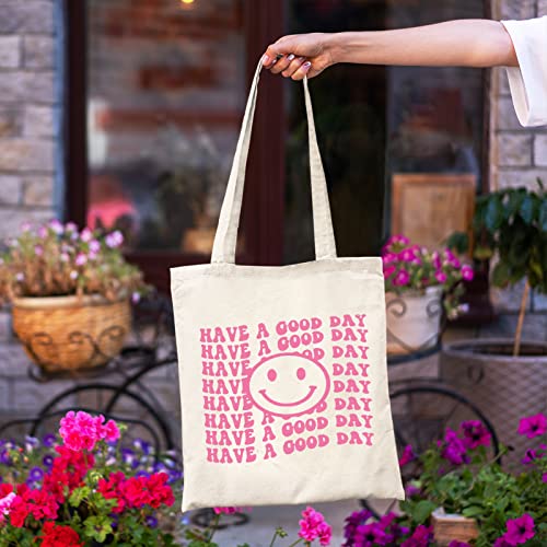 Kimoli Canvas Aesthetic Tote Bag for Women Beach Bag Shopping Bags School Shoulder Bag Reusable Grocery Bags