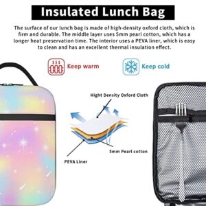 cuesr Tie Dye Lunch Box Kids Girls Boys Insulated Cooler Thermal Cute Lunch Bag Tote for School