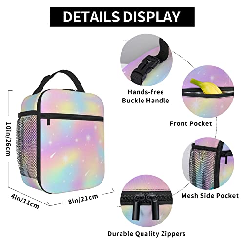 cuesr Tie Dye Lunch Box Kids Girls Boys Insulated Cooler Thermal Cute Lunch Bag Tote for School