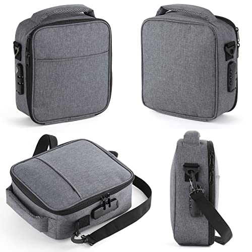 Insulated Lunch Bag for Men Aldult Women - Lunch Box with Combination Lock Soft Reusable Cooler Bag for Office Work School (Grey)