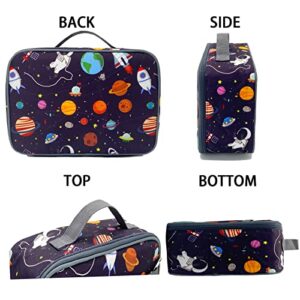 Kulle Lunch Box Kids,Insulated Lunch Box for Boys and Girls,Washable Lunch Bag and Reusable Toddler Lunch Boxes for Daycare and School Dinosaur Shark Camo Space(Astronaut)