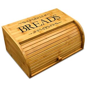 cookbook people original rolltop bread box bamboo storage bin