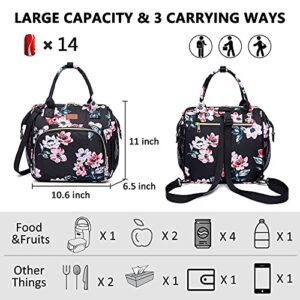 MCBD Lunch bags Insulated Lunch Box for Women,3 Carrying Way Large Tote Bag,Leakproof Reusable Cooler Backpack with Adjustable Shoulder Strap for School Office Picnic Beach