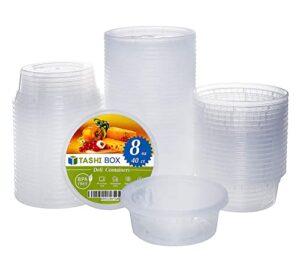 [tashibox] 8 oz food storage deli containers with lids – 40 sets