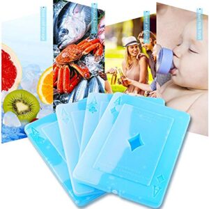 OICEPACK 8 x Ice packs for Lunch Box, Freezer Ice packs Slim Long Lasting Cool packs for Lunch Bags and Cooler, Poker Design