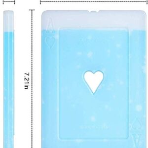 OICEPACK 8 x Ice packs for Lunch Box, Freezer Ice packs Slim Long Lasting Cool packs for Lunch Bags and Cooler, Poker Design