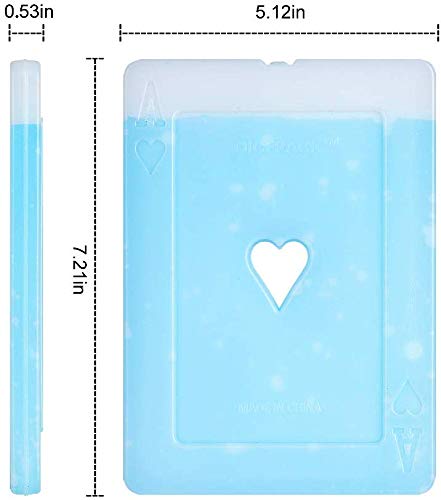 OICEPACK 8 x Ice packs for Lunch Box, Freezer Ice packs Slim Long Lasting Cool packs for Lunch Bags and Cooler, Poker Design