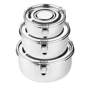 allprettyall premium stainless steel food storage containers 304 grade the original leak-proof, airtight, smell-proof – perfect for camping trips, lunches, leftovers, soups, salads