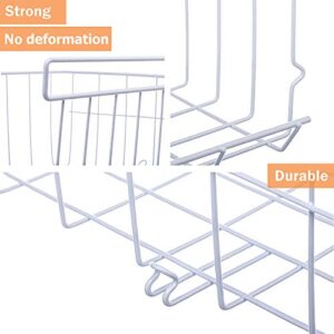 Lonian Stackable Hanging Basket, 2-Pack Under Shelf Hanging Metal Wire Storage Basket for Kitchen, Office, Pantry, Bathroom, Cabinet