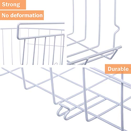 Lonian Stackable Hanging Basket, 2-Pack Under Shelf Hanging Metal Wire Storage Basket for Kitchen, Office, Pantry, Bathroom, Cabinet