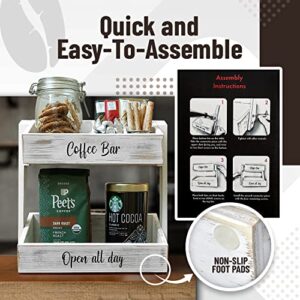Kraft Kitchen 2 Tier Coffee Bar Organizer - Coffee Station Organizer for Countertop - Coffee Bar Accessories and Organizer - Coffee Organizer Station - Coffee Bar Decor - Coffee Bar Essentials