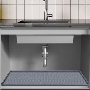 under sink mat – 34″ x 22″ waterproof under sink kitchen cabinet mat with drain hole,kitchen bathroom cabinet floors mat,silicone under sink mat,flexible under sink mats