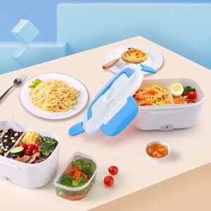 VECH Electric Heating Lunch Box Food Heater Portable Lunch Containers Warming Bento Box for Home & Office Use 110V Heat up Lunch Box (Blue)