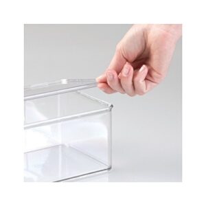 iDesign Recycled Plastic Pantry and Kitchen Storage, Freezer and Fridge Organizer Lidded Bin – 6.75” x 5.75” x 3.75”, Clear