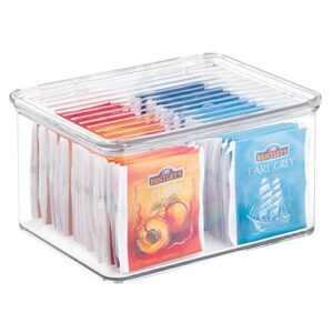 iDesign Recycled Plastic Pantry and Kitchen Storage, Freezer and Fridge Organizer Lidded Bin – 6.75” x 5.75” x 3.75”, Clear