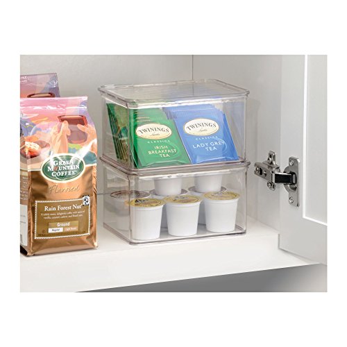 iDesign Recycled Plastic Pantry and Kitchen Storage, Freezer and Fridge Organizer Lidded Bin – 6.75” x 5.75” x 3.75”, Clear