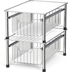 Simple Houseware Stackable Basket Drawer, Chrome