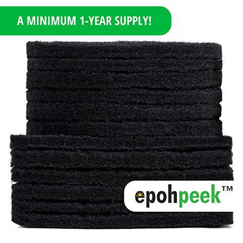 Epohpeek Compost Bin Filters Charcoal - Filter Replacement for Kitchen Pail Composter, 12 Pack Extra Thick (1cm) Fits Gallon Bucket Countertop Bins - Activated Carbon, 6 Round 6 Square, Both 6.5”