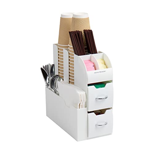 Mind Reader CAD01 Coffee Condiment Organizer-White, 6 x 12 x 12