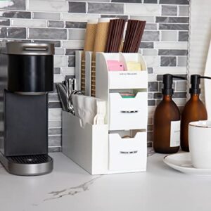 Mind Reader CAD01 Coffee Condiment Organizer-White, 6 x 12 x 12