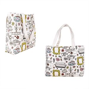 sanitro friends forever [25th anniversary ed] friends tv show merchandise peephole yellow frame kitchen reusable grocery bags (m)