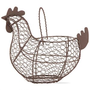 tag 204829 farmhouse chicken wire basket, 9.6 x 11.25 x 6.7, antique finish