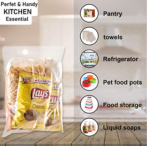 Extra Large Reclosable Roaster Food Storage Bag, 5 Gallon Big Size Strong Clear Heavy Plastic Bags, Easy Open & Close, 2 Mil Thick 18" x 24", 10 Pack