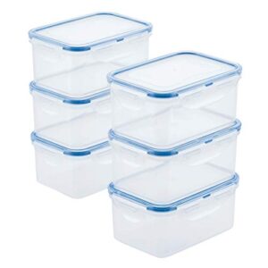 locknlock easy essentials storage food storage container set/food storage bin set, clear, 20 oz (pack of 6)