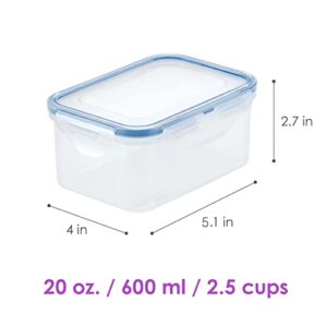 LocknLock Easy Essentials Storage Food Storage Container Set/Food Storage Bin Set, Clear, 20 Oz (Pack of 6)