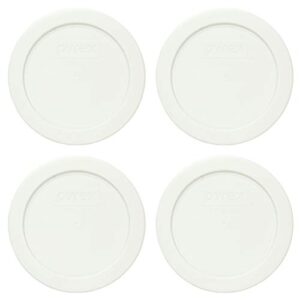 pyrex 7200-pc white round plastic food storage lid – 4 pack