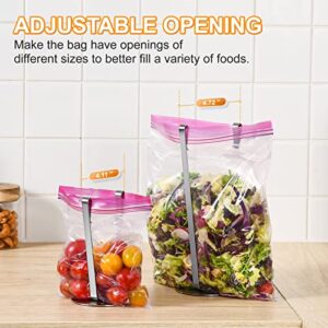 Kinkota Stainless Steel Ziplock Bag Holder for Filling, Food Storage Bag/Plastic Freezer Bag Holder Stand, Meal Planning/Prep Bag Holders, Durable Baggie Holder, 2 Pack