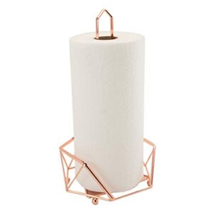 kitchen details geode paper towel holder, counter top, free standing, holds 1 large roll, rust resistant, decorative, copper