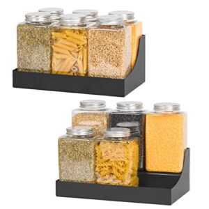 magnetic spice rack for refrigerator, magnetic shelf , spice rack organizer for holding spices, jars, bottle, beve (black, 2pack)