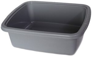 ybm home plastic dish pan basin 4.75 in. h x 11 in. w x 13 in. l ba430 (1, gray)