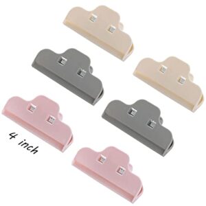 4 inch 6 pack large clip snack bag clip coffee bag chip bag clip food bag clips plastic heavy seal clip