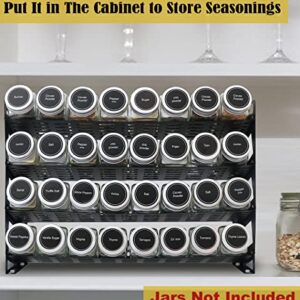 Ardier 4 Tier Countertop Spice Rack Organizer for Kitchen Cabinet Pantry or Wall Mount, Matte Black (Jars Not Included)