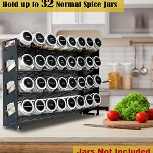 Ardier 4 Tier Countertop Spice Rack Organizer for Kitchen Cabinet Pantry or Wall Mount, Matte Black (Jars Not Included)
