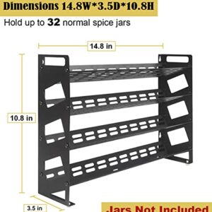 Ardier 4 Tier Countertop Spice Rack Organizer for Kitchen Cabinet Pantry or Wall Mount, Matte Black (Jars Not Included)