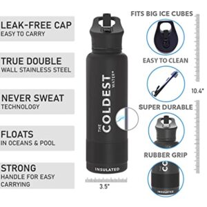 Coldest Sports Water Bottle with Straw Lid Vacuum Insulated Stainless Steel Metal Thermos Bottles Reusable Leak Proof Flask for Sports Gym(32 oz, Saturns Moon Purple Glitter)