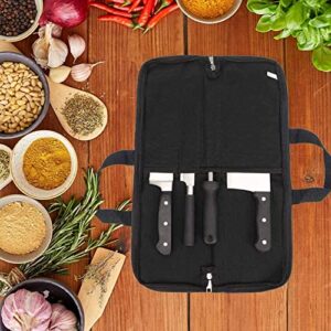 QEES Knife Roll,Knife Bag,Knife Case 4 Slots For Home Kitchen Knife Tools,Chef Knife Bag with Handle.Durable Knife Bags For Chefs Men Women Culinary Camping Working Traveling.Chef Knife Roll